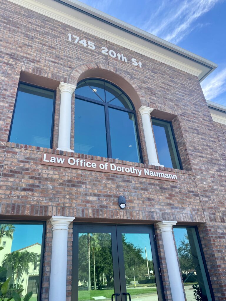 front of law office of Dorothy Naumann, Vero Beach, criminal defense lawyer